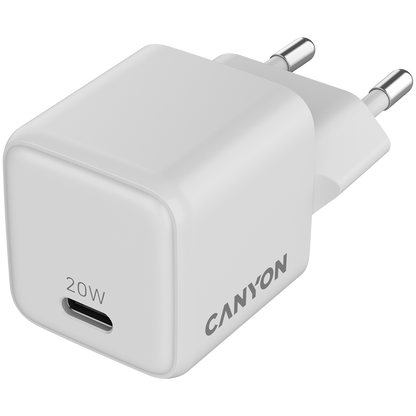 Canyon CU20AC GaN 20W USB-C Charger - White