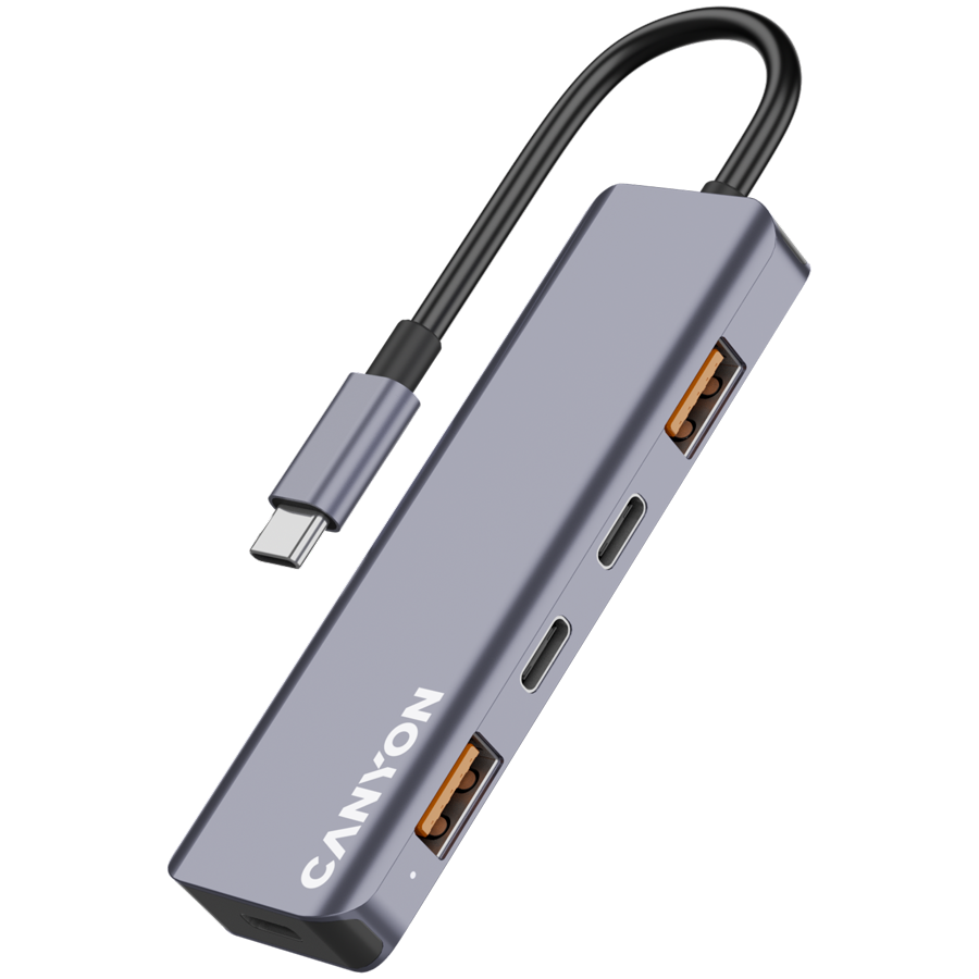 Canyon DS-18 5-in-1 USB-C Hub - Grey