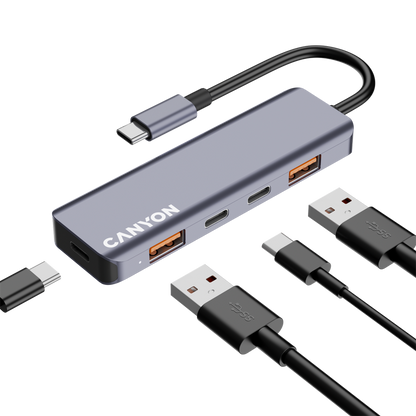 Canyon DS-18 5-in-1 USB-C Hub - Grey