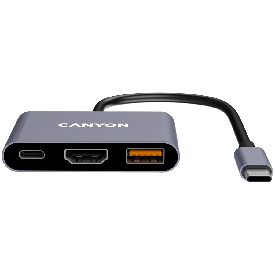 Canyon DS-4 3-in-1 USB-C Hub - Grey