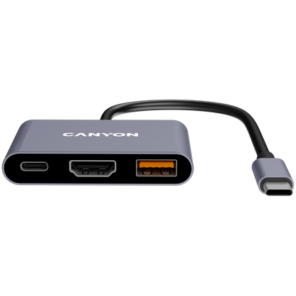 Canyon DS-4 3-in-1 USB-C Hub - Grey