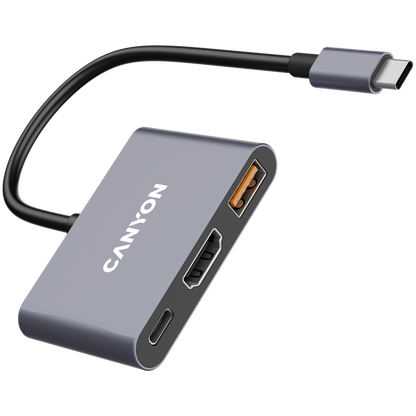 Canyon DS-4 3-in-1 USB-C Hub - Grey