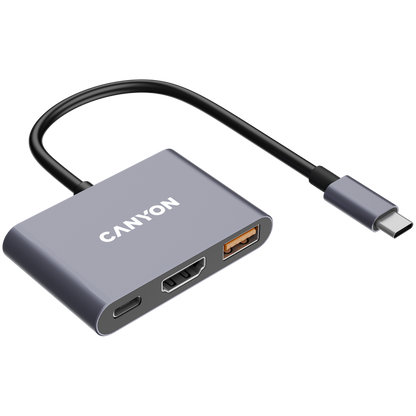Canyon DS-4 3-in-1 USB-C Hub - Grey