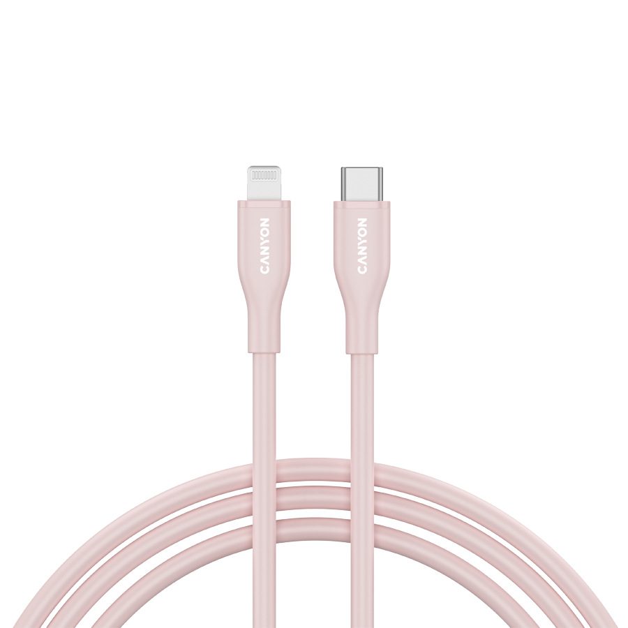 Canyon  Lightning Cable C-L 60W MFI 1M - Pink
