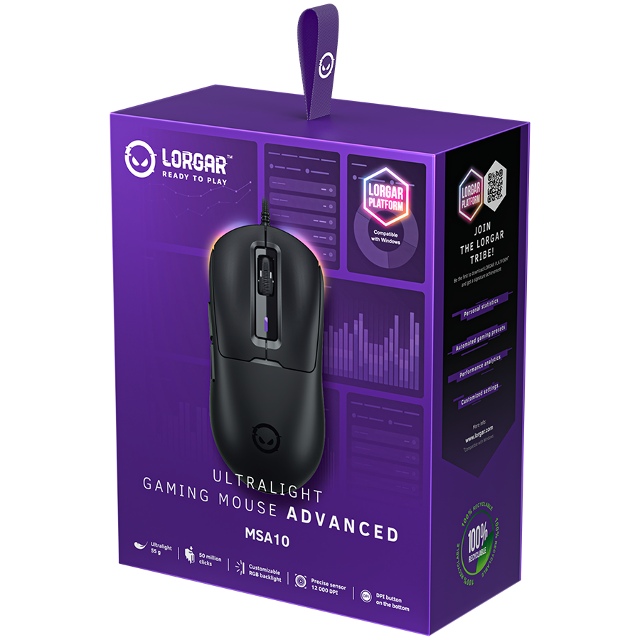 Lorgar Gaming Mouse Advanced MSA10 - Black