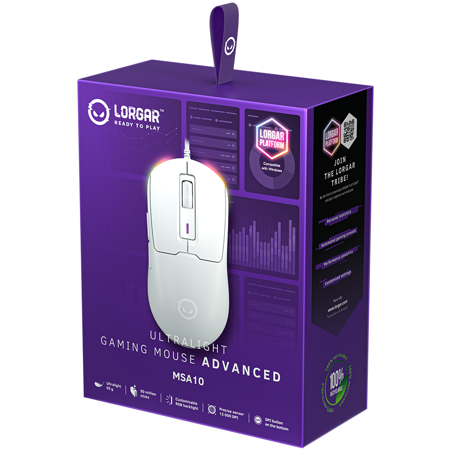 Lorgar Wireless Gaming Mouse Advanced MSA10 - White