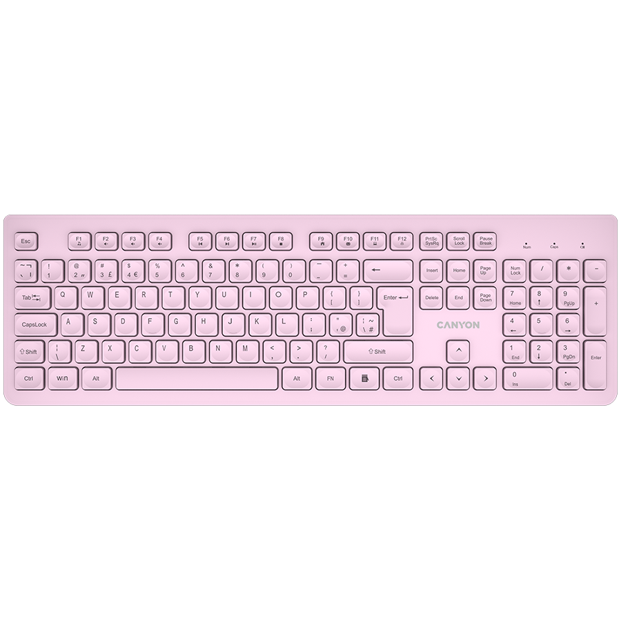 Canyon Silent Wireless Keyboard HKB-W01 - Pink