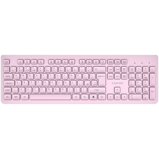 Canyon Silent Wireless Keyboard HKB-W01 - Pink