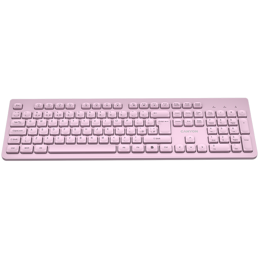 Canyon Silent Wireless Keyboard HKB-W01 - Pink