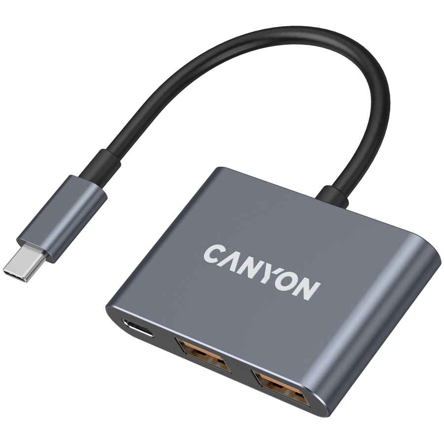 Canyon DS-3 3-in-1 USB-C Hub - Dark Grey
