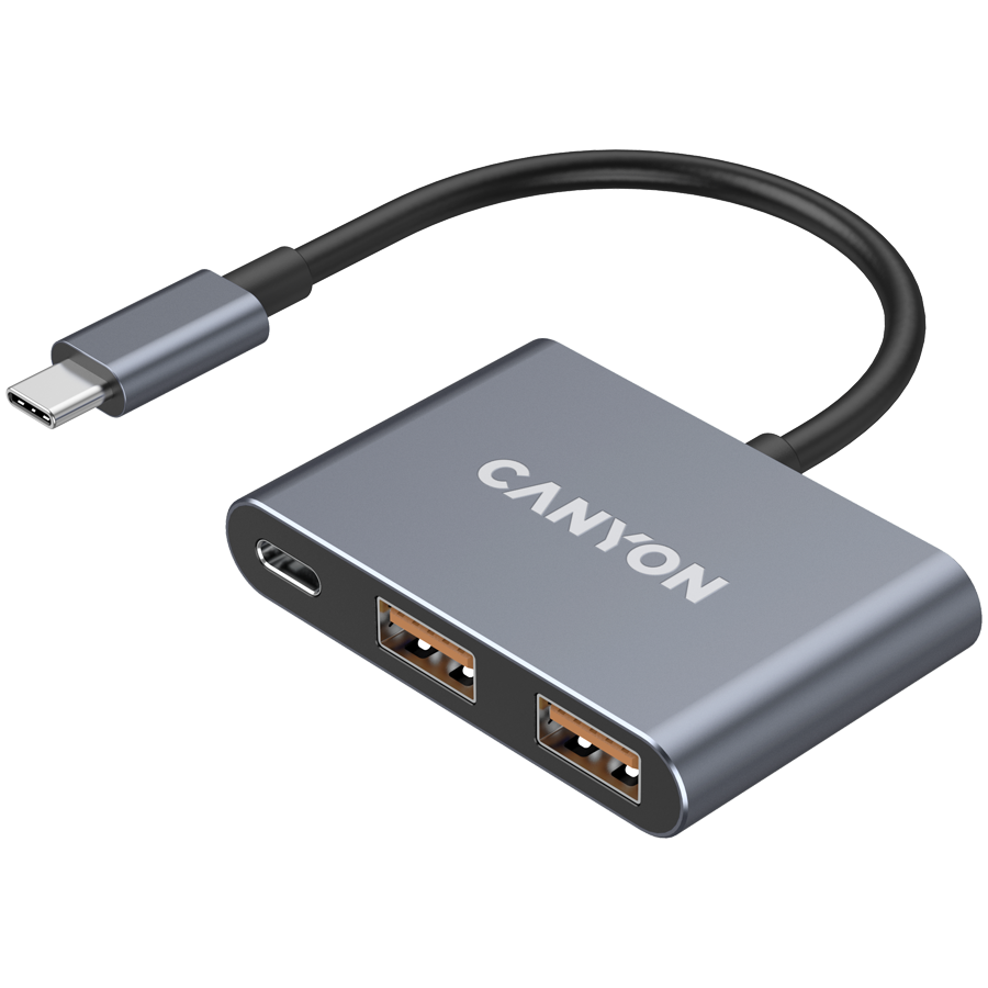 Canyon DS-3 3-in-1 USB-C Hub - Dark Grey