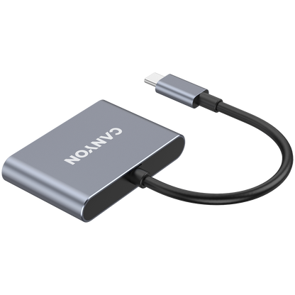 Canyon DS-3 3-in-1 USB-C Hub - Dark Grey