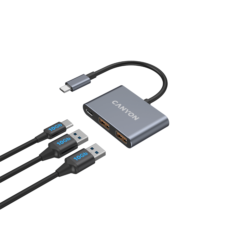 Canyon DS-3 3-in-1 USB-C Hub - Dark Grey