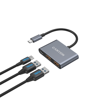 Canyon DS-3 3-in-1 USB-C Hub - Dark Grey