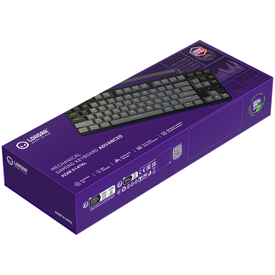 Lorgar Azar 514TKL Gaming Keyboard - Black