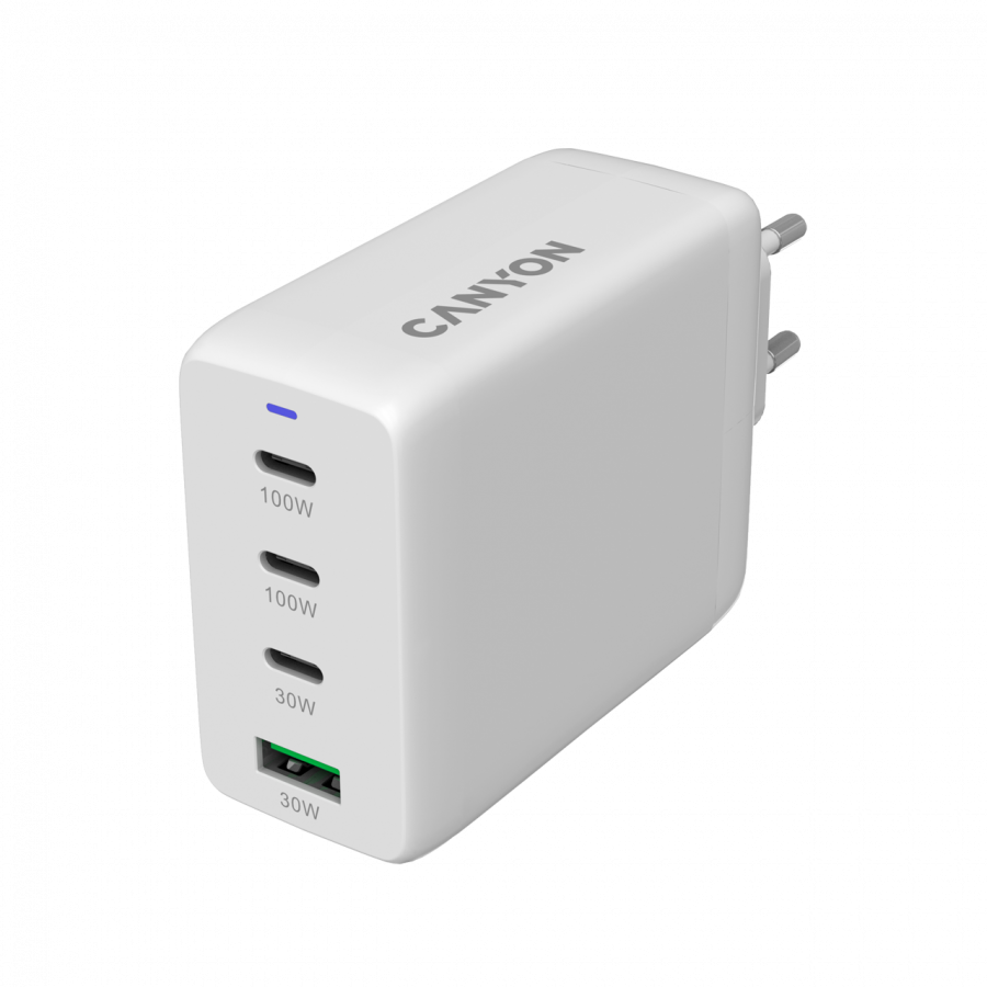 Canyon CU100ACC GaN 100W USB-C/USB-A Charger - White