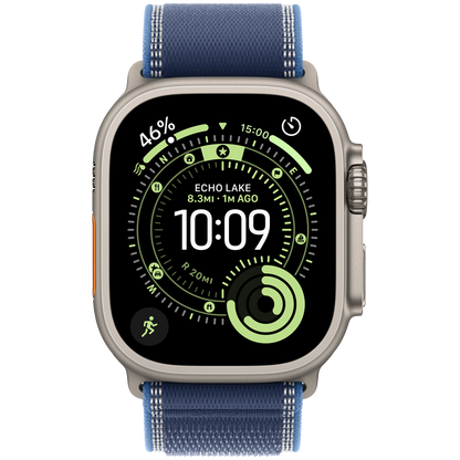 Apple Watch Ultra 3 GPS + Cellular 49mm - Natural Titanium with Blue/Bright Blue Trail Loop S/M