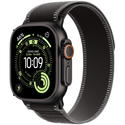 Apple Watch Ultra 3 GPS + Cellular 49 mm Black Titanium with Black/Charcoal Trail Loop M/L