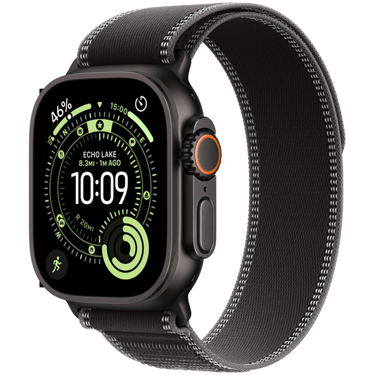 Apple Watch Ultra 3 GPS + Cellular 49 mm Black Titanium with Black/Charcoal Trail Loop M/L