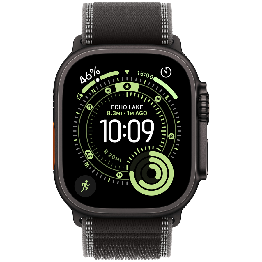 Apple Watch Ultra 3 GPS + Cellular 49 mm Black Titanium with Black/Charcoal Trail Loop M/L