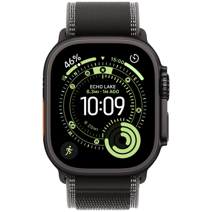 Apple Watch Ultra 3 GPS + Cellular 49 mm Black Titanium with Black/Charcoal Trail Loop M/L