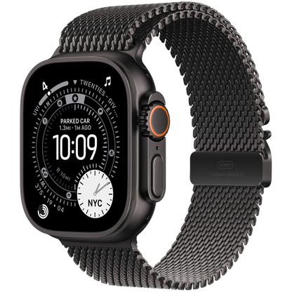 Apple Watch Ultra 3 GPS + Cellular 49mm – Black Titanium with Black Titanium Milanese Loop L