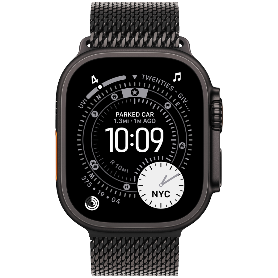 Apple Watch Ultra 3 GPS + Cellular 49mm – Black Titanium with Black Titanium Milanese Loop L