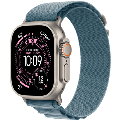 Apple Watch Ultra 3 GPS + Cellular 49mm - Natural Titanium with Light Blue Alpine Loop Medium