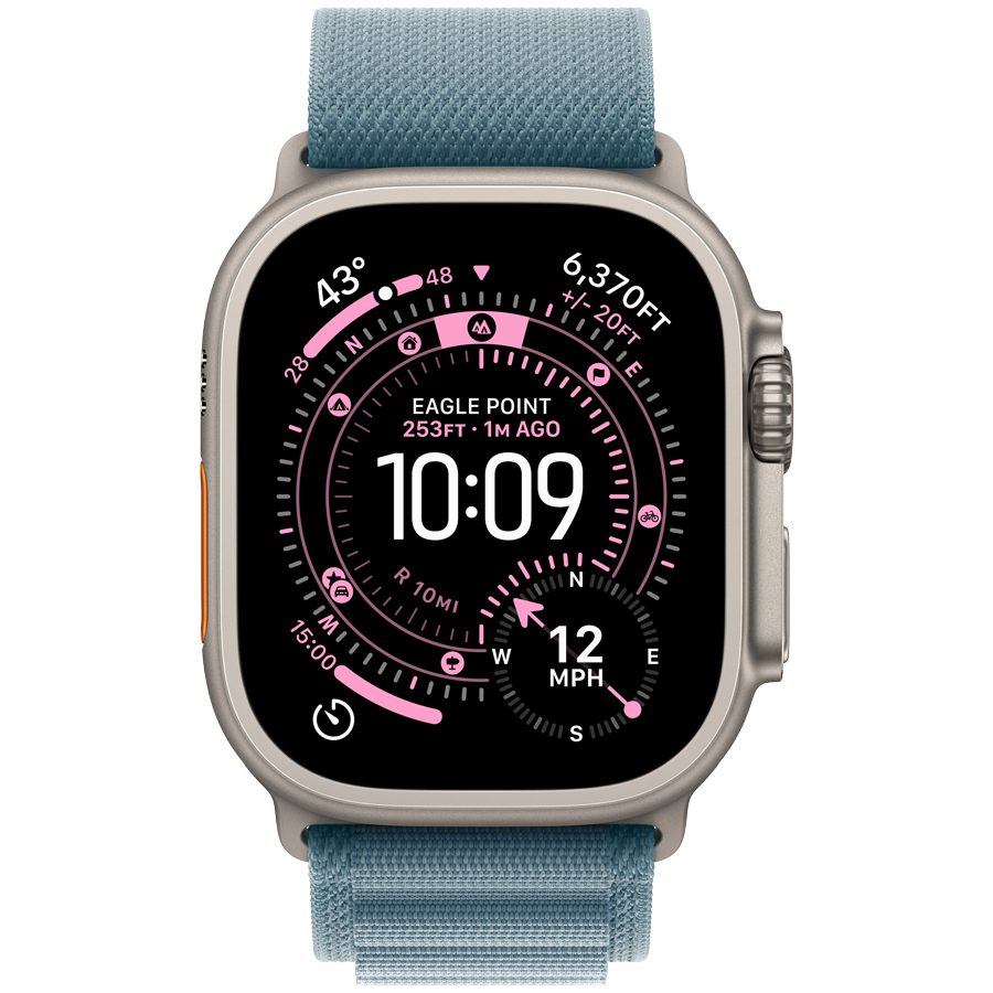 Apple Watch Ultra 3 GPS + Cellular 49mm - Natural Titanium with Light Blue Alpine Loop Small