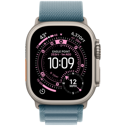 Apple Watch Ultra 3 GPS + Cellular 49mm - Natural Titanium with Light Blue Alpine Loop Small