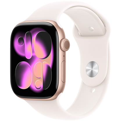 Apple Watch Series 11 GPS 46mm - Rose Gold Aluminium with Light Blush Sport Band M/L