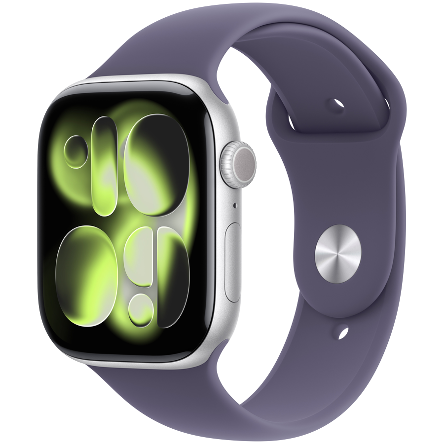 Apple Watch Series 11 GPS 46mm - Silver Aluminium with Purple Fog Sport Band M/L