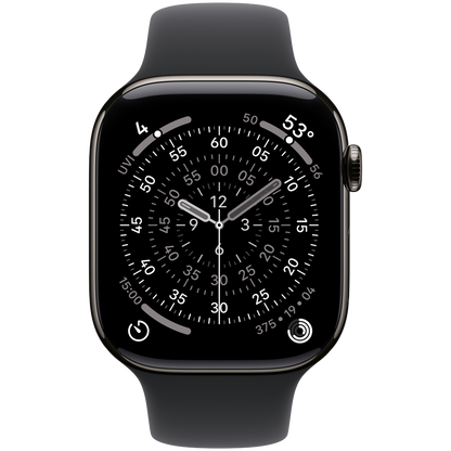 Apple Watch Series 11 GPS + Cellular 46mm - Slate Titanium with Black Sport Band S/M