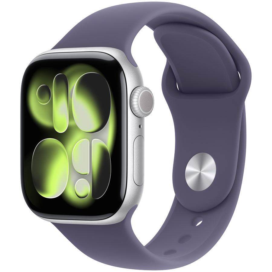 Apple Watch Series 11 GPS 42mm - Silver Aluminium with Purple Fog Sport Band M/L