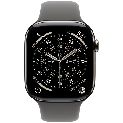 Apple Watch Series 11 GPS + Cellular 46mm - Natural Titanium with Stone Grey Sport Band M/L