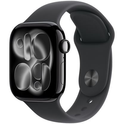 Apple Watch Series 11 GPS 42mm - Jet Black Aluminium with Black Sport Band M/L