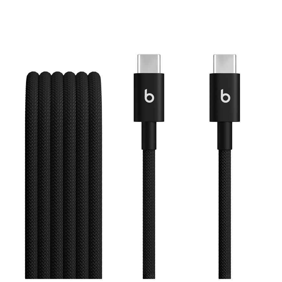 Beats USB-C to USB-C Woven Cables (1.5 m) - Bolt Black (2-Pack)