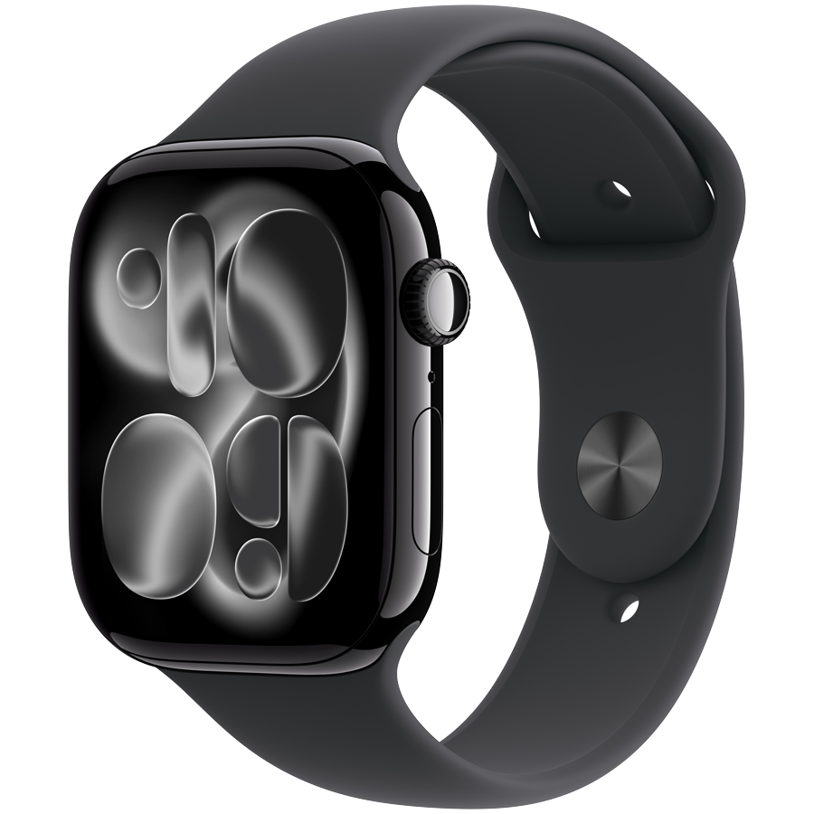 Apple Watch Series 11 GPS + Cellular 46mm - Jet Black Aluminium with Black Sport Band M/L
