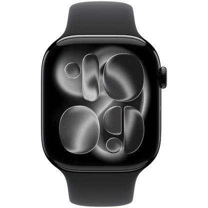 Apple Watch Series 11 GPS + Cellular 46mm - Jet Black Aluminium with Black Sport Band M/L