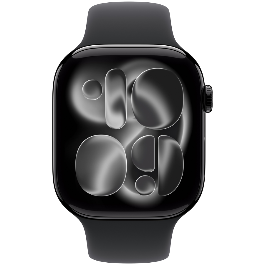 Apple Watch Series 11 GPS + Cellular 46mm - Jet Black Aluminium with Black Sport Band S/M