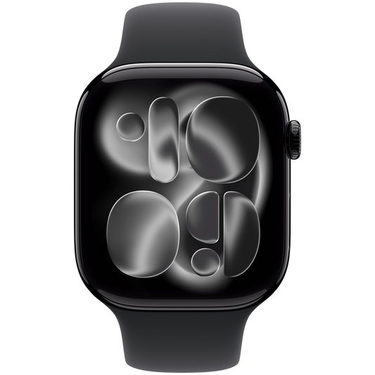 Apple Watch Series 11 GPS + Cellular 46mm - Jet Black Aluminium with Black Sport Band S/M