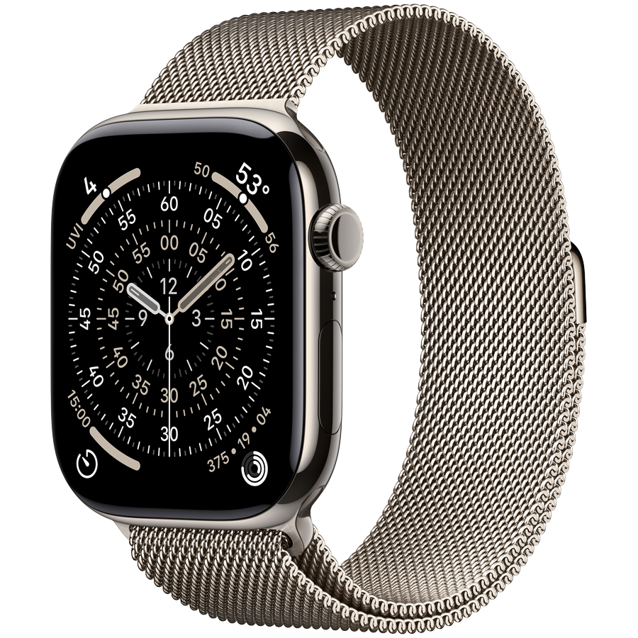 Apple Watch Series 11 GPS + Cellular 46mm - Natural Titanium with Natural Milanese Loop M/L
