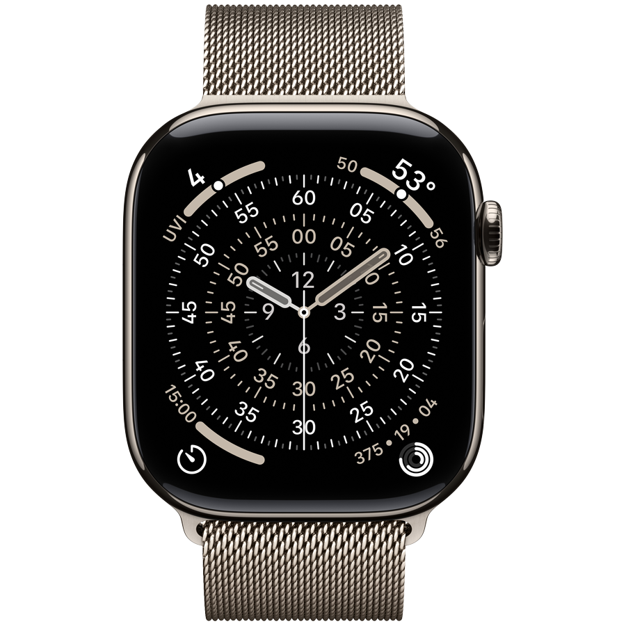 Apple Watch Series 11 GPS + Cellular 46mm - Natural Titanium with Natural Milanese Loop M/L