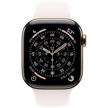 Apple Watch Series 11 GPS + Cellular 42mm - Gold Titanium with Light Blush Sport Band S/M