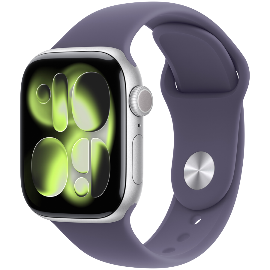 Apple Watch Series 11 GPS + Cellular 42mm - Silver Aluminium with Purple Fog Sport Band S/M
