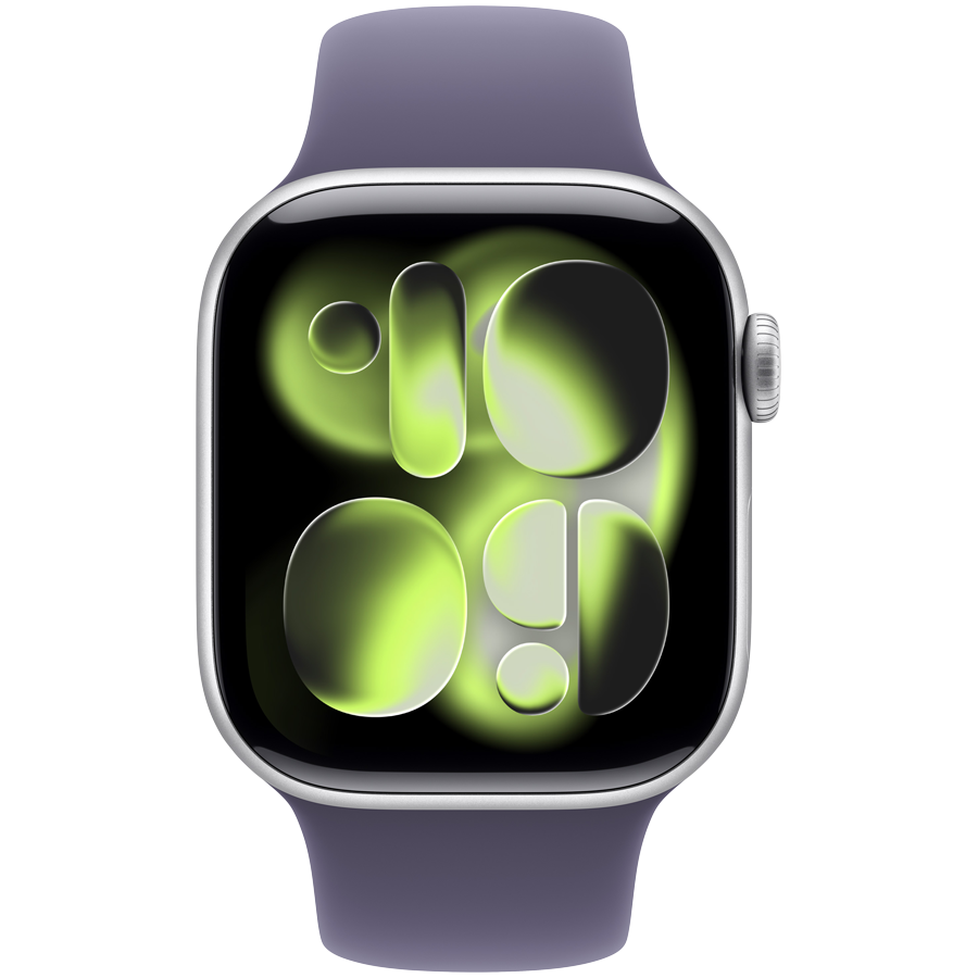 Apple Watch Series 11 GPS + Cellular 42mm - Silver Aluminium with Purple Fog Sport Band M/L