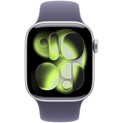 Apple Watch Series 11 GPS + Cellular 42mm - Silver Aluminium with Purple Fog Sport Band M/L