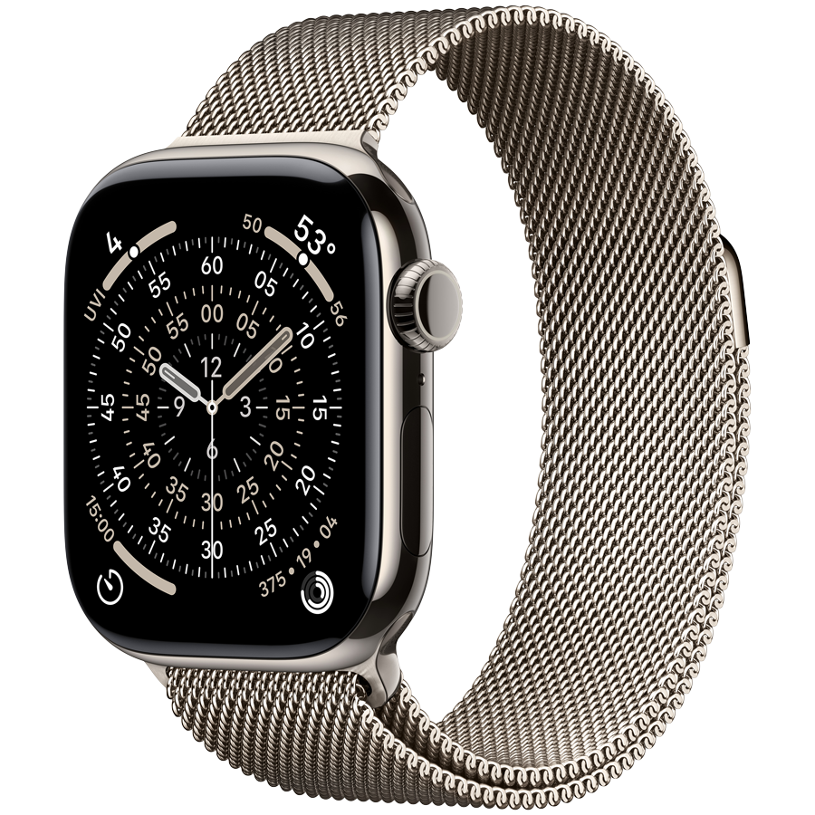 Apple Watch Series 11 GPS + Cellular 42mm - Natural Titanium with Natural Milanese Loop