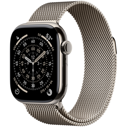 Apple Watch Series 11 GPS + Cellular 42mm - Natural Titanium with Natural Milanese Loop