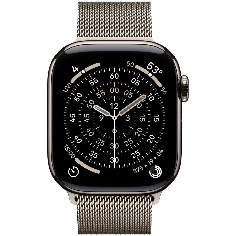 Apple Watch Series 11 GPS + Cellular 42mm - Natural Titanium with Natural Milanese Loop